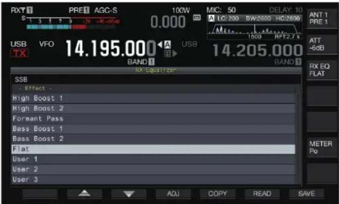 KENWOOD TS890S - Selection d'une caractéristique d'égaliseur RX - 1