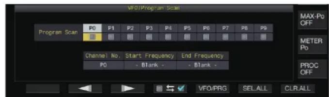 KENWOOD TS890S - Configuration de la plage de fréquences de balayage du programme (balayage VFO) - 1