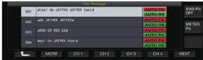KENWOOD TS890S - Transmission de chaînes de caractères à partir de la mémoire de messages PSK - 1