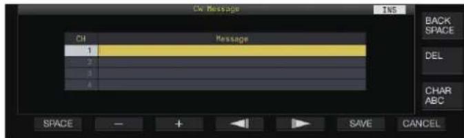 KENWOOD TS890S - Appuyez et maintenez enforcé F2 [CH 1] à F5 [CH 4] ou F2 [CH 5] à F5 [CH 8] pour sélectionner le canal dans lequel enregistrer le message CW. - 1