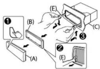 KENWOOD KDCMP378BT - Removing the unit - 1