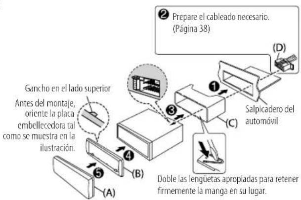 KENWOOD KDCMP378BT - Instalación de la unidad (montaje en el tablero) - 2