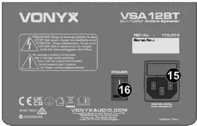 Vonyx VSA12BT - PŘEDNÍ PANEL - 2