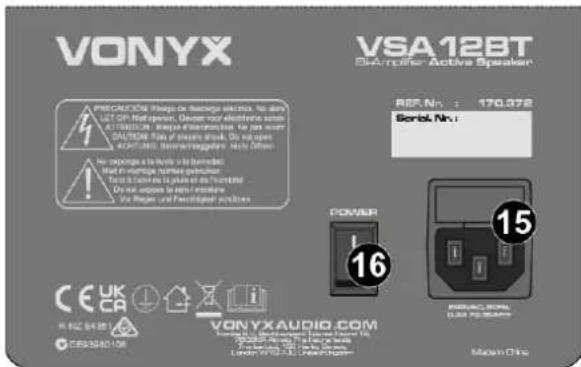 VONYX VSA12BT E-Ampifier Active Speaker REF. Nr. : 170.372 Serial Nr. : PRECAUTION: Reajo de liscarge encirico. No Air LET ON: Real power. Deaser nor abstandar surne A TRIBUTION: Reajo de liscarge encirico. No air water CAUTION: Ration of electric shock. Do not open RONT-DRIP: Desveratrigator. Note often: No export to the other end. Hold in range until possible Tens a range on the plane or the right Do not open to the other end. Do not open to the right. POWER 16 15 REDAZICATOR (0.04 PS/800) Maser China CE UK CA HRC SAID 108 VONYX AUDIO.COM VONYX AUDIO.COM