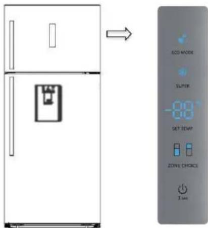 HISENSE RT728N4WCE - Panel de visualización de la puerta - 1