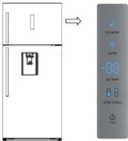 HISENSE RT728N4WCE - Painel visor na porta - 1