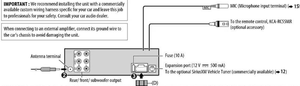 KENWOOD KDCBT365U - Wiring connection (for KMR-D365BT) - 1