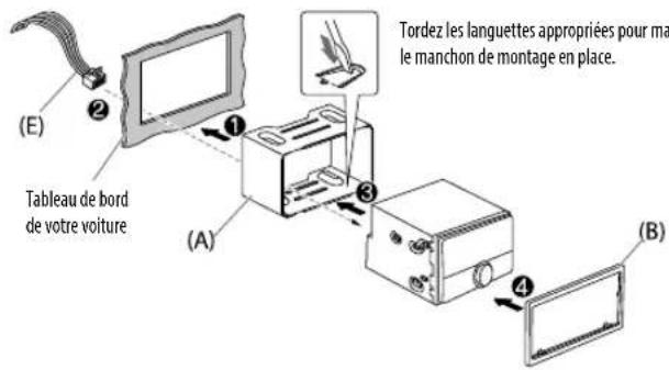 KENWOOD DPX503BT - Installation de l'appareil (montage encastré) - 1