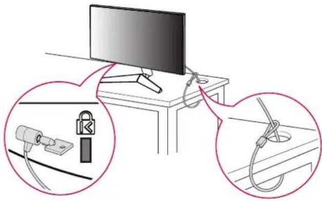 LG 24GQ40W - Uso del cable de anclaje Kensington - 1