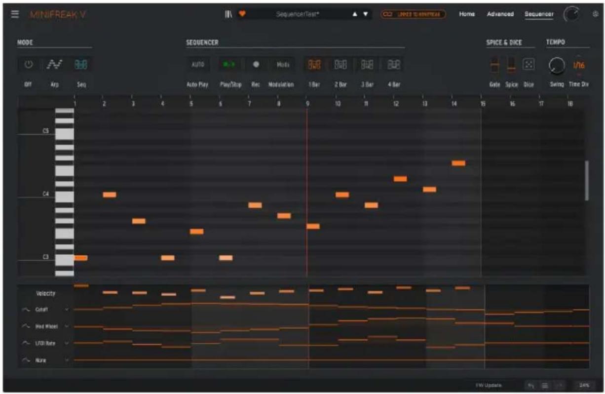 Arturia MiniFreak - Le panneau sequencer - 1