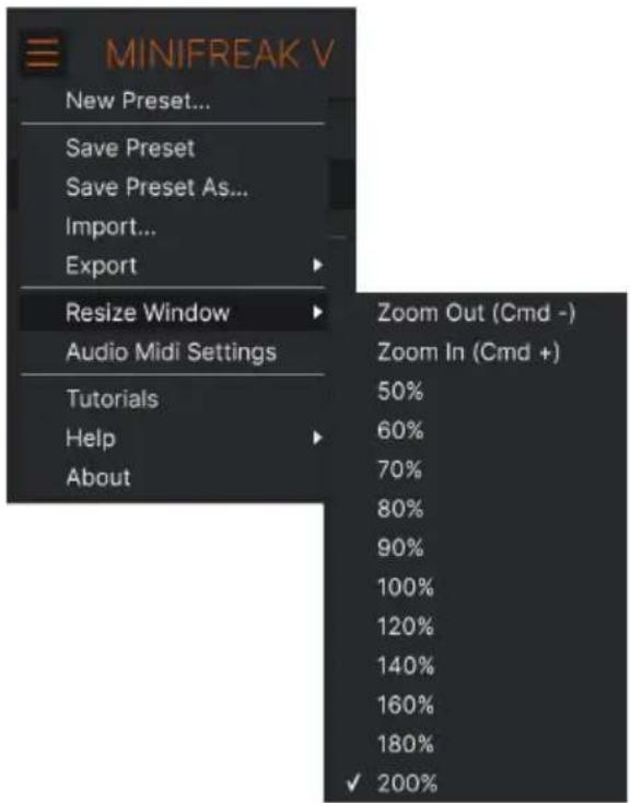 Arturia MiniFreak - Resize window - 1