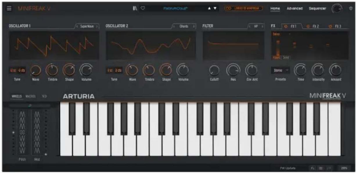 Arturia MiniFreak - Le panneau HOME - 1