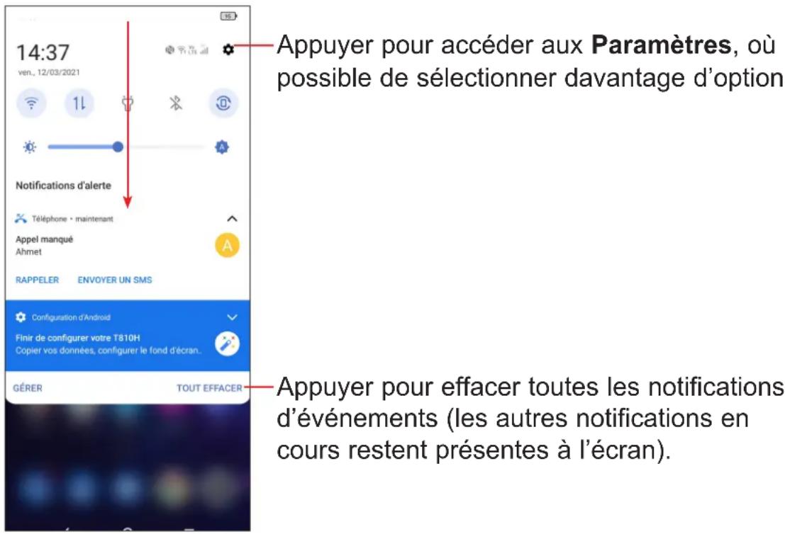 TCL 20 PRO 5G - Volet des notifications - 1