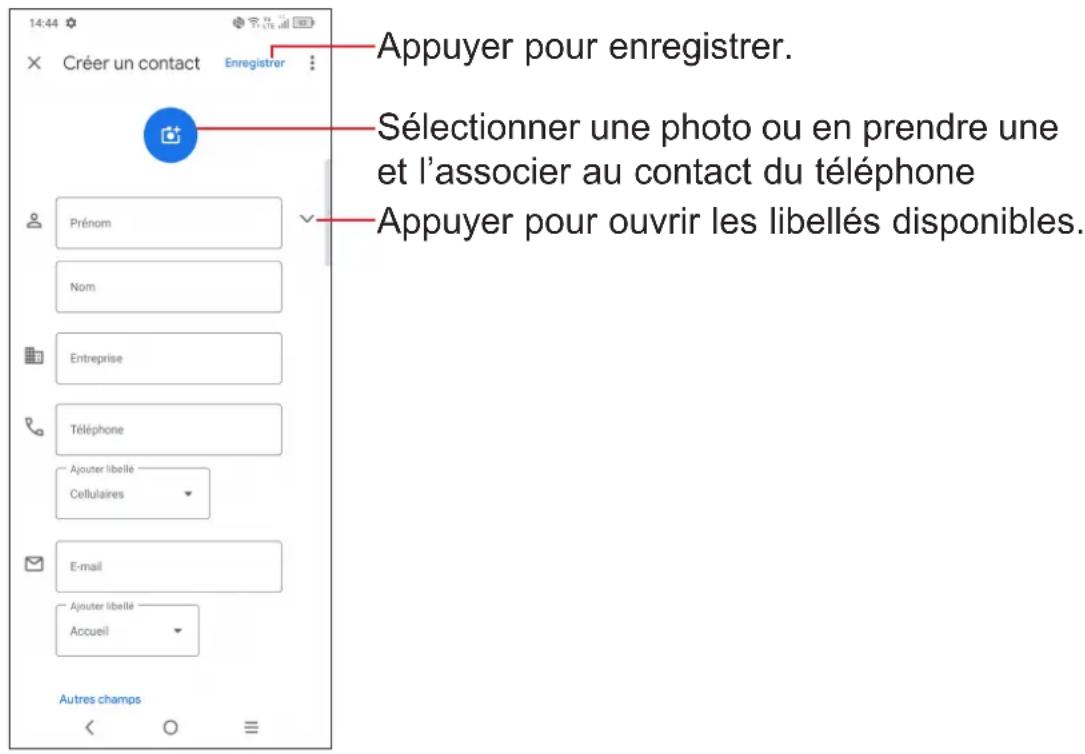 TCL 20 PRO 5G - Ajouter un contact - 1