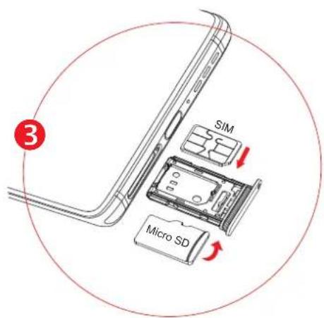TCL 20 PRO 5G - Insérer ou extraire la carte SIM ou microSD - 3