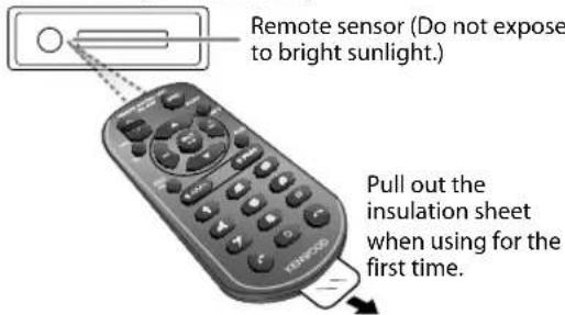 Remote sensor (Do not expose to bright sunlight.) Pull out the insulation sheet when using for the first time.