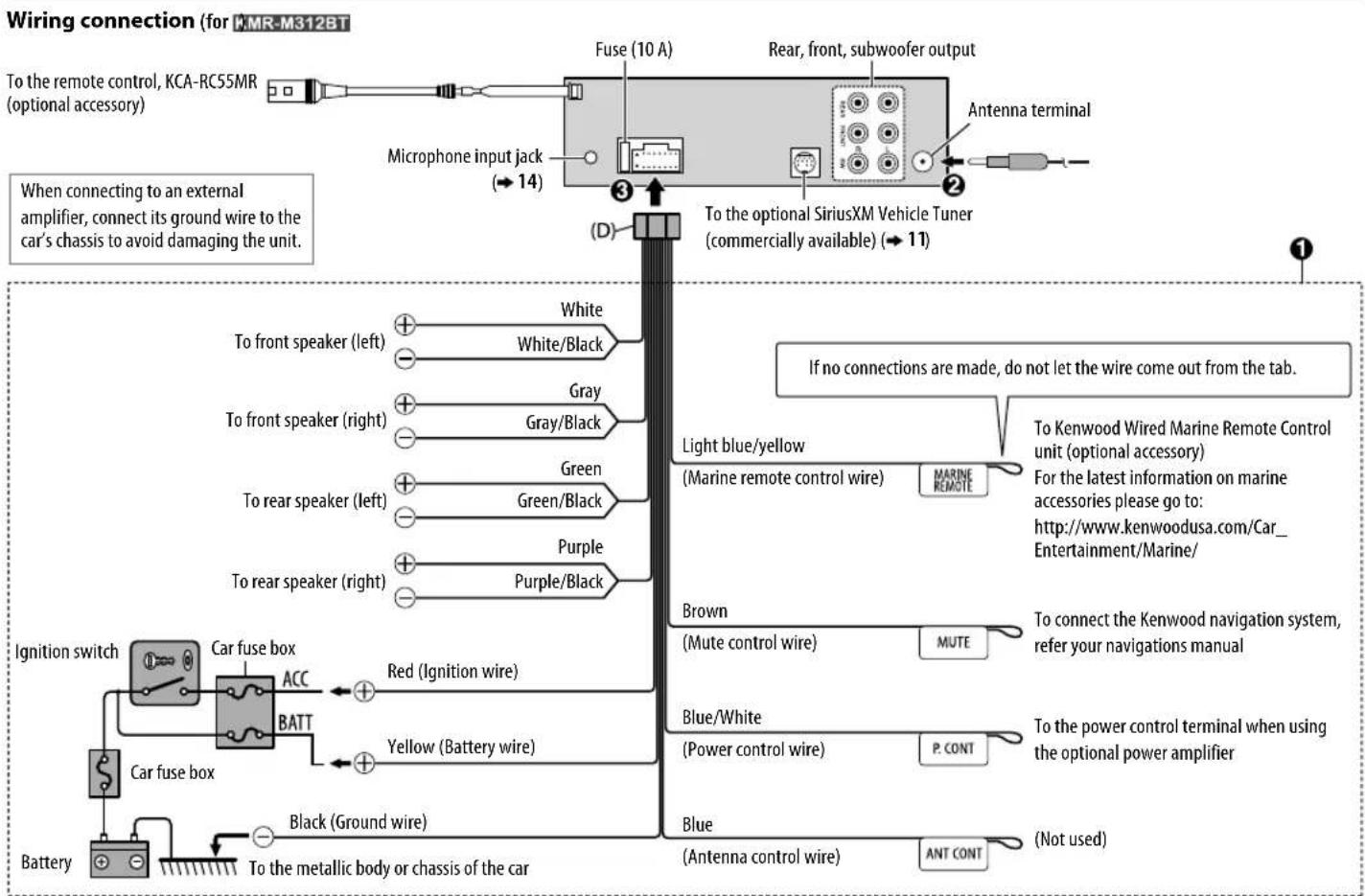 KENWOOD KMMBT312U - INSTALLATION / CONNECTION - 2