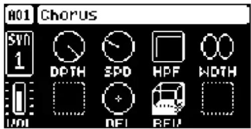A01 Chorus SYN 1 DP TH SPD HPF WIDTH VOL DFI REF