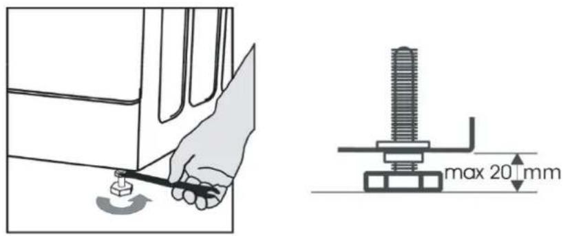 HISENSE WFDJ90121 - Réglage des pieds - 3