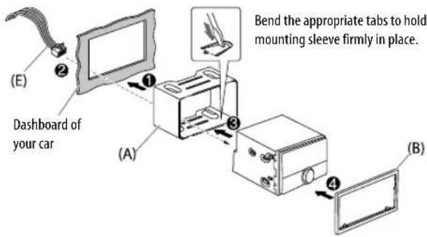 KENWOOD DPX303MBT - Installing the unit (in-dash mounting) - 1