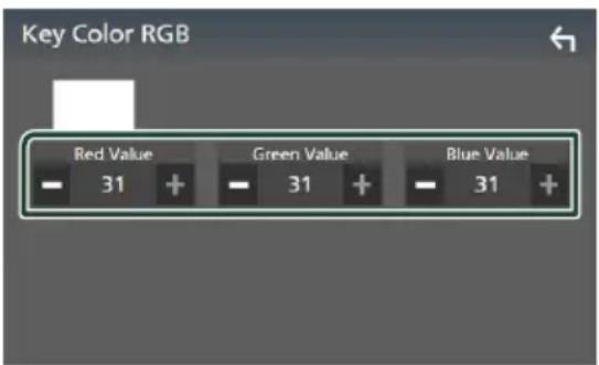 Key Color RGB Red Value - 31 + Green Value - 31 + Blue Value - 31 +