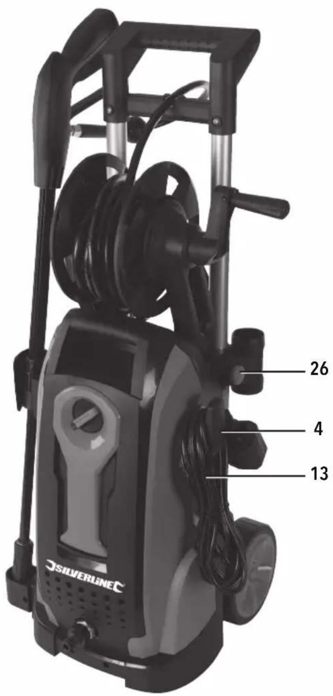 SILVERLINE 943676 - 2100W Pressure Washer 165bar Max - 17