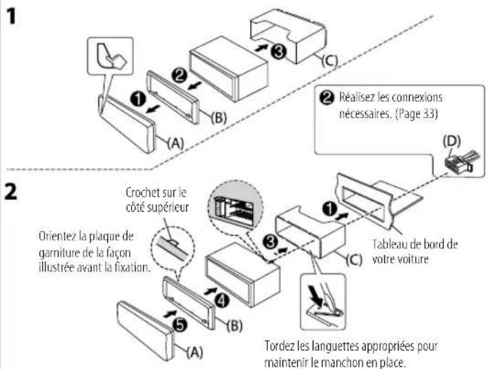 KENWOOD KMRM505DAB - Installation de l'appareil (montage encastré) - 1