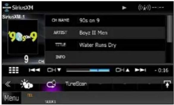 KENWOOD DNX571TR - Touchez [SiriusXM] dans le menu principal. - 1