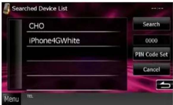 KENWOOD DNX571TR - Sélectionnez dans la liste l'appareil Bluetooth à enregistrer. - 1