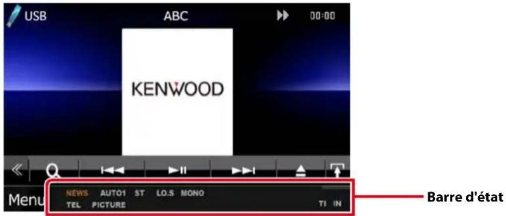 KENWOOD DNX571TR - Indicateurs de la barre d'état - 1
