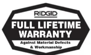 RIDGID PTC400 - No other express warranty applies - 1