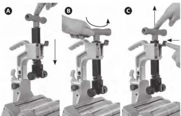 RIDGID PTC400 - Einstellen der Schnellschneidspindel - 1