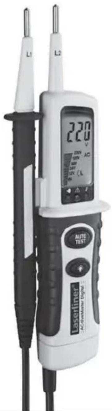L1 L2 220 V DC 220V 120V 500V 340V 12V 6V AUTO TEST Laserliner® AC-OverMature Digital