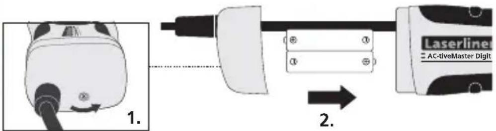 Laserliner ActiveMaster Digital - Einsetzen der Batterien - 1