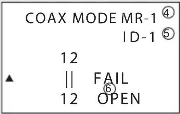 COAX MODE MR-1 ④ ID-1 ⑤ 12 || FAIL 12 OPEN