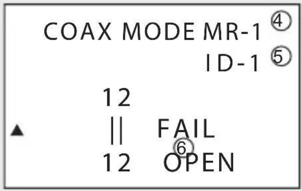 COAX MODE MR-1 ④ ID-1 ⑤ 12 || FAIL 12 OPEN