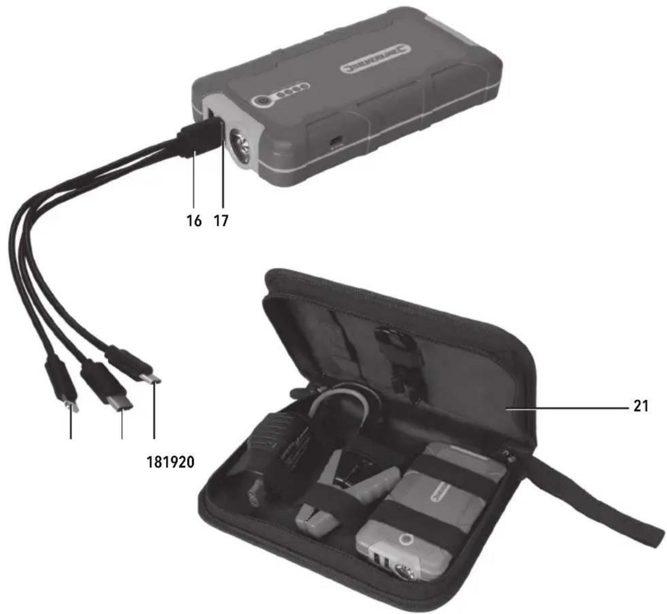 SILVERLINE 684786 - 12V Lithium Power Bank & Jump Starter 6000mAh 400A - 3