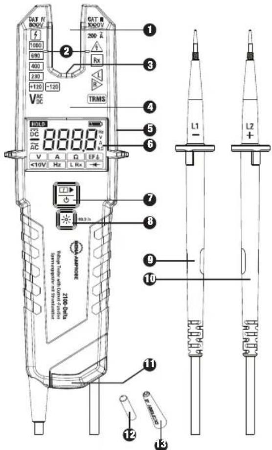 Beha-Amprobe 2100Delta - Testador de tensão 2100-Delta com TRMS de função de corrente - 1