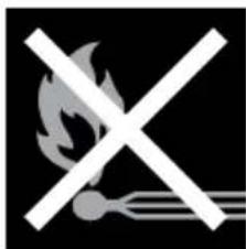 Prohibition sign with crossed-out flame and smoke symbol, commonly used to indicate禁止 fire safety