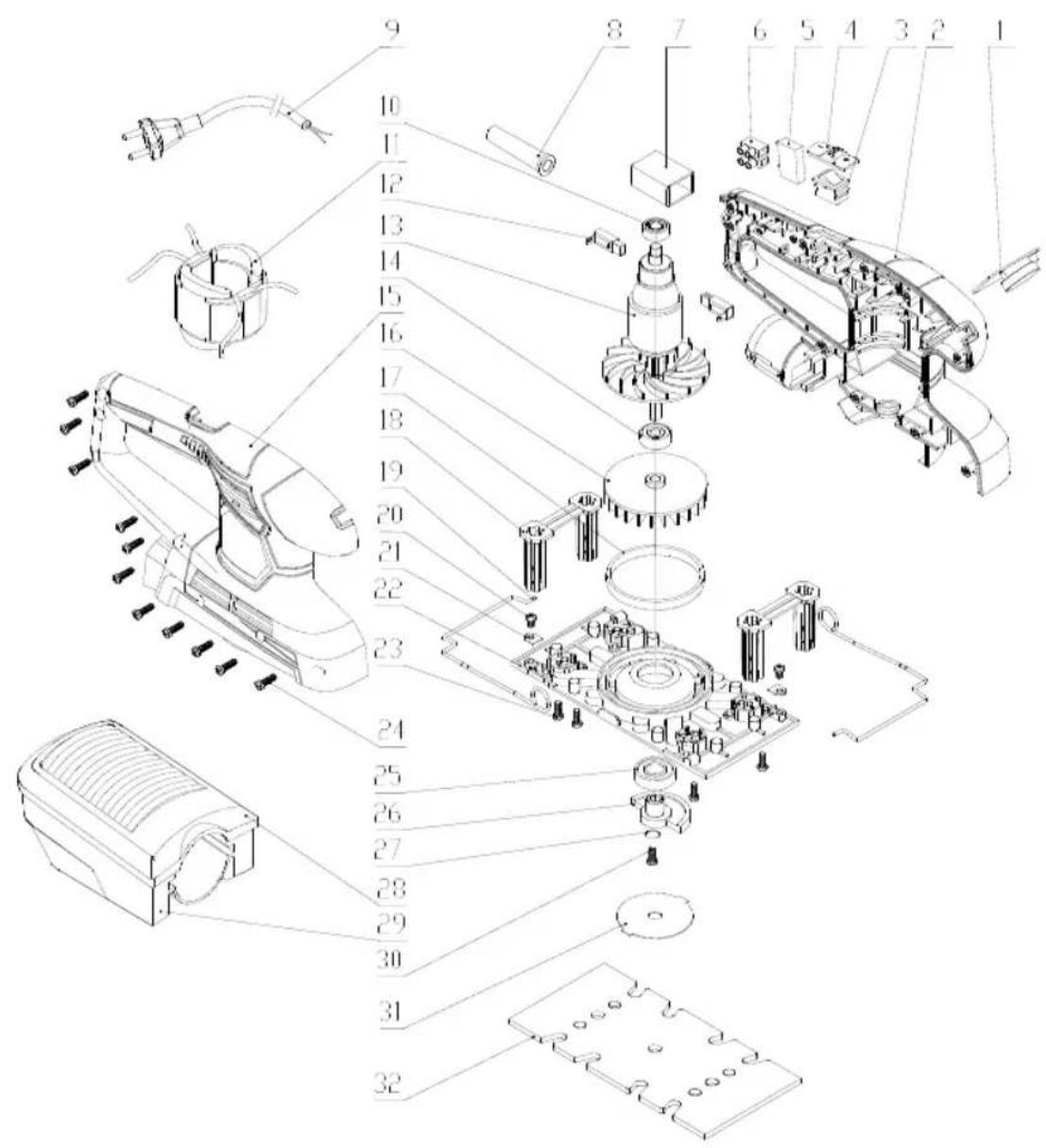 Ferm PSM1034 - Spare parts list - 1