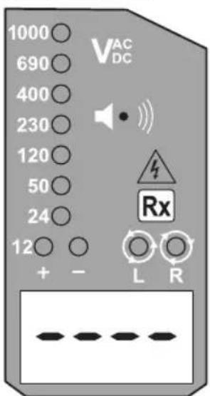 1000 690 400 230 120 50 24 12 + - VAC DC Rx L R