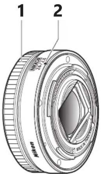 NIKON NIKKOR Z 26mm f2.8 - Descriptif de l'objectif : noms et fonctions - 1