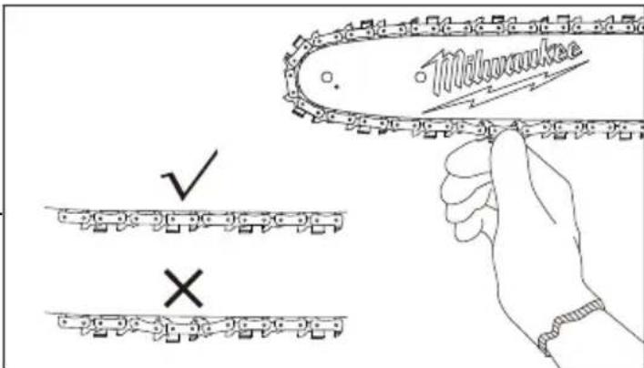 MILWAUKEE M18 Fuel 282521PS - Replacing/Adjusting the Saw Chain and Bar - 5