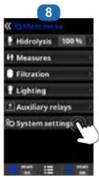 HAYWARD AquaRite UV LS - System settings - 2