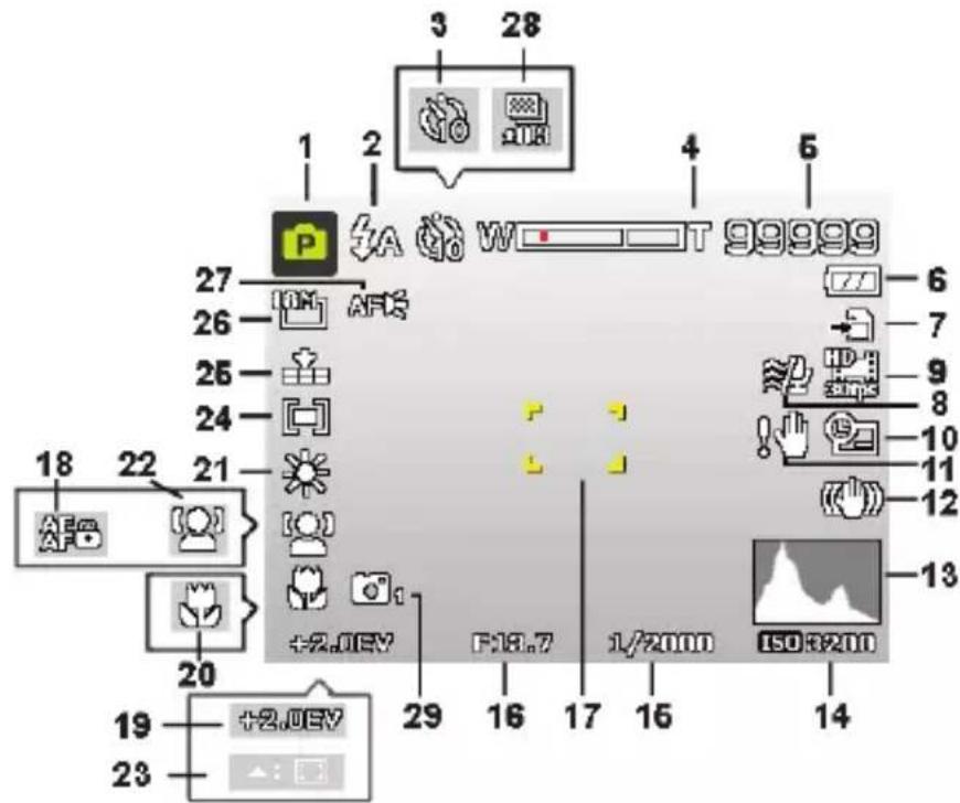 MEDION LIFE S44080 (MD 87280) - Schermaanduidingen voor de opname - 1