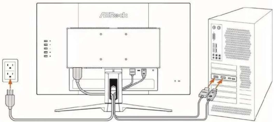 ASROCK PG27FF1A - CONNEXION DU MONITEUR À UN PC - 1