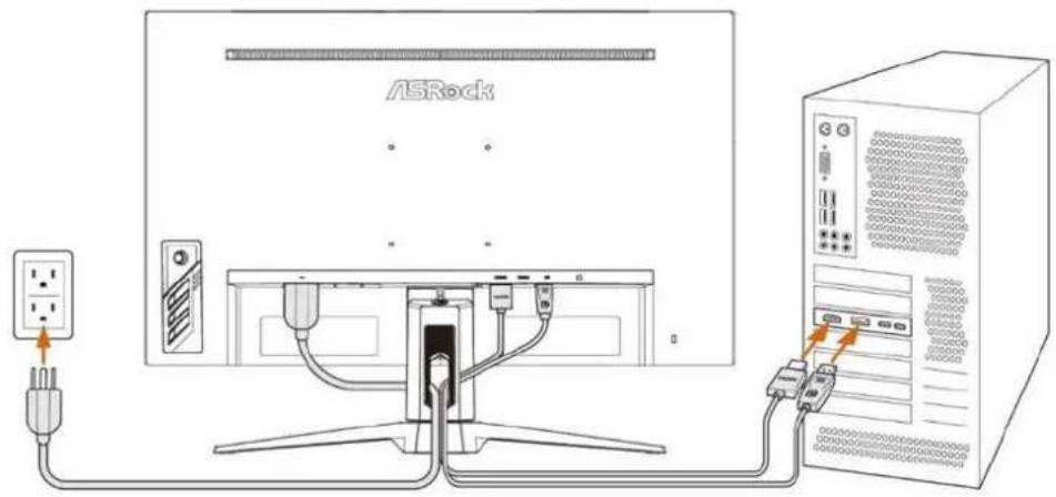 ASROCK PG27FF1A - Chapitre 5 Connexion du moniteur - 1