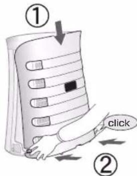 ① click ②