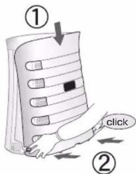 ① click ②