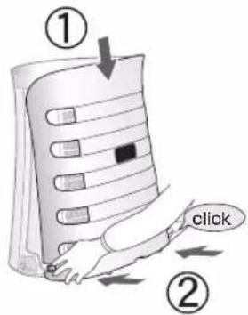 ① click ②